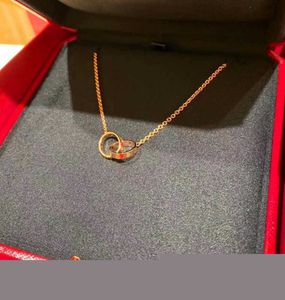Klassieke designer ketting schroef ring liefde kettingen bruiloft vrouw diamanten sieraden cirkel mode hanger vergulde gouden ketting cjeweler luxe Q2