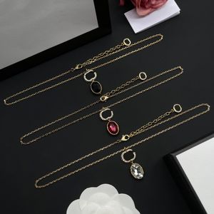 klassieke designer hanger ketting voor vrouwen kristal strass hangers letter g ketting 18K vergulde choker bruiloft sieraden paar jubileumcadeaus