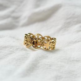 Klassieke designerring uitgehold 18k gouden ring voor dames mannen vintage designer sieraden met parel diamanten ring 4 stijlen