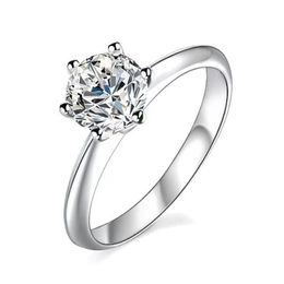 Klassieke Designer Zes-Prong Mossan Diamanten Ring Voor Vrouwen D Kleur S925 Sterling Sier Huwelijksverjaardag Cadeau Drop Delivery Dhbem