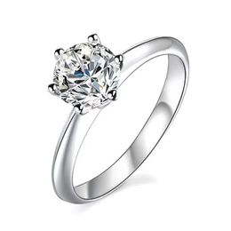 Klassieke designer zespolige Mossan diamanten ring voor dames D kleur S925 sterling zilveren trouwring jubileumcadeau