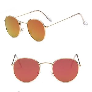 Lunettes de soleil de créateur classiques pour femmes et hommes 20 couleurs Lunettes de soleil à la mode Cadre rond en métal NO LOGO Vente en gros