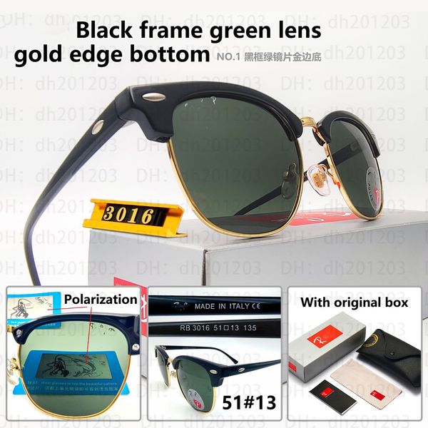 Gafas de sol de diseño clásico Ray 3016 Gafas de sol y gafas de sol polarizadas Ray 3025, elegantes lentes de sol clásicos HD lentes UV400 lentes polarizadas, viene con caja.