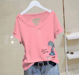 Camiseta clásica de diseñador para mujer, camiseta de manga corta de verano para mujer, camiseta bonita para niña y gato