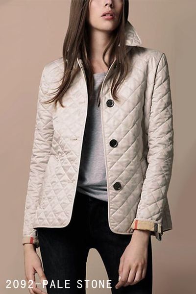 Designer Classique Femmes Coton Doudounes Noir Rose Mode Ski Chaud Casual Slim Style Britannique Plaid Quilting Rembourré Parkas Vêtements