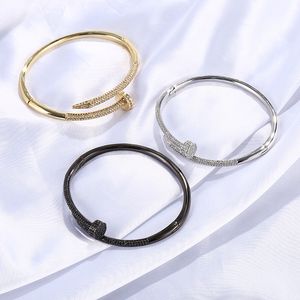 Bracelet à ongles en laiton pour femmes, bijoux de stylistes classiques, Micro pavé, cadeau