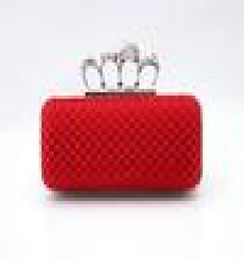 Classique DesignerType4 Rouge Dames Crâne Embrayage Knuckle Anneaux Quatre Doigts Sac À Main Soirée Bourse De Mariage sac 03918b4231835