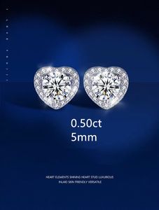 Classic Diamond Earring Desinger Jewelry for Men S925 Silver Six Claw ingelegd met diamanten oorbellen Hip-Hop Trend Moissanite Stone Earrin 7789