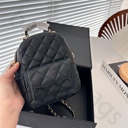 classique diamant treillis designer sac à dos mini sacs à dos pour femmes sac à bandoulière en cuir chaîne de haute qualité sac de téléphone portable livre sac femme noir mini sac à dos