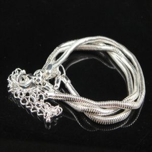 Livraison gratuite DIY Classic 925 Bracelets de chaîne de serpent placing argenté Fit EuroPen Charms Berons Bracelet de fermoir de homard 50pcs 281T