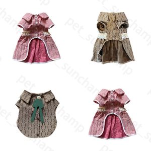 Clásico perro vestidos de mezclilla camisa diseñador perro gato estampado botón camisa chaqueta Schnauzer Bichon Corgi Teddy mascota