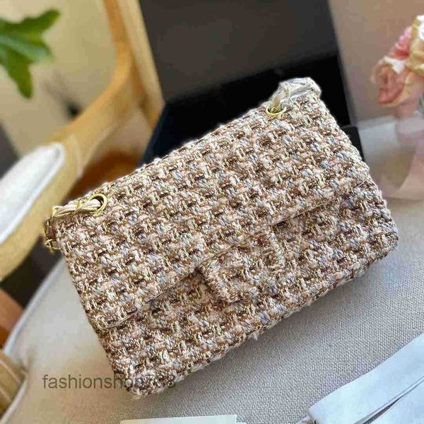 Classic Double Flap Tweed Crossbody Bolsos Francia Marca Mujer Alta calidad acolchado Matelasse Cadena Bolsos de hombro Moda Multi Pochette Design