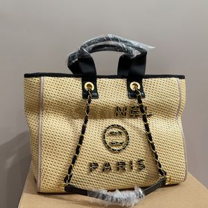 Classic Double Letter Femmes Designer Paille Tote Sac Marque Sunshine Beach Luxury Femmes Mandarm Sacs Handsbag Français Français Français Adames de grande capacité Shopping