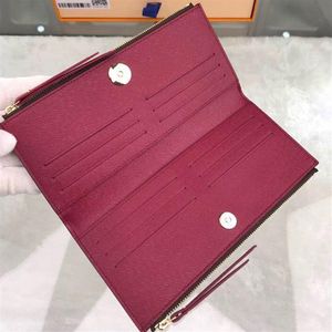 Klassieke Double Zipper Long Wallets Bags For Women kaarthouders voor dames echte leer PVC schoudertas portemonnee voor vrouw 21 5x10cm300q