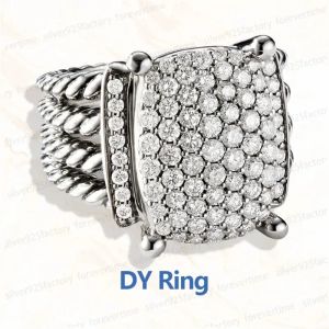 Classic Dy Ring for Women 1: 1 Hoogwaardige trouwringen Betrokkenheidsstation Cable Collection Vintage Ethnic Loop Hoop Pendant Punk Designer Dy Jewelry Gift Band