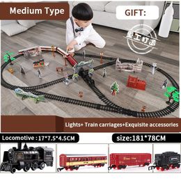 Klassiek elektrisch treinspeelgoed Vihcle Railway Gemotoriseerde trein DIY-spoorbaanset Dynamische stoom RC-treinen Electrique-speelgoed voor kinderen 240105