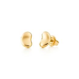 Boucles d'oreilles en forme de haricot porte-bonheur, boutique classique et élégante, 3 couleurs, Stud203f252N