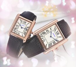 Classique Élégant Couple Designer Montre Femmes Hommes Automatique Simple Cadran Carré Or Argent Couleur Mignon Véritable Boucle En Cuir En Acier Inoxydable Montre-Bracelet Cadeaux