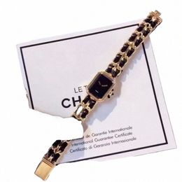 Montre de créateur classique et élégante pour femmes, automatique, simple, carrée, 30mm, entièrement en acier inoxydable, couleur or et argent, jolie montre-bracelet C77 R2QE #