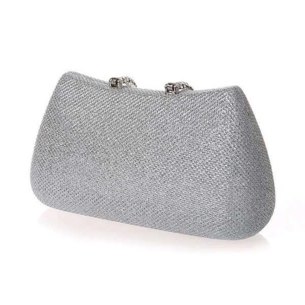 Classic Elegant Unique Design U Forme Diamond Tlâne Sacs d'emploi argent Couleur argentée Sacs de soirée Femme Clakets Party Purse