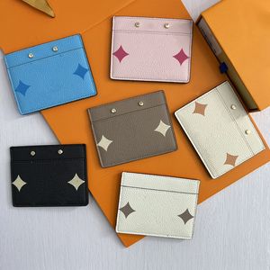 Klassieke reliëf lederen kaarthouder creditcardhouder voor unisex -ontwerpers Universal Gedrukte portemonnee Card Bag 81022