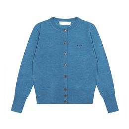 Cárdigan de lana bordado clásico para mujer, camisa con botones, chaqueta informal de punto de manga larga, suéter