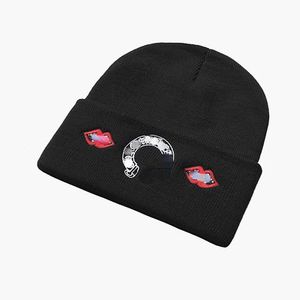 Gorros de punto con bordado clásico, gorros con capucha de lana, gorros de algodón para exteriores, máscara informal para hombre, gorros de calavera para hombre