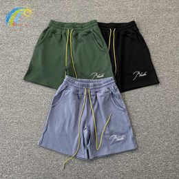 Broderie classique Rhude Shorts Hommes Femmes 1 1 Tags Vert Bleu Noir Cordon Culotte Coton Lâche