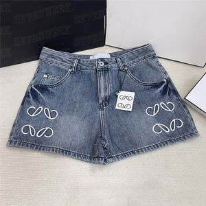 Klassieke borduurwerk shorts jeans voor dames hoogwaardige denim broek mode dame meisje korte broek streetwear