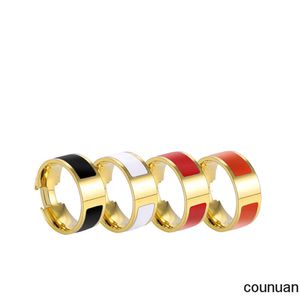 Classique émail arc-en-ciel Designer 6MM en acier inoxydable bande bague femmes mode hommes anneaux unisexe bijoux accessoires cadeau taille 5-11