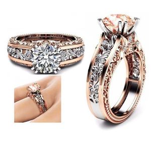 Klassieke engagement solitaire ringen voor vrouwen witte kubieke zirkonia vrouwelijke strass bruiloft band ring sieraden