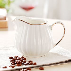 Klassieke Europese stijl witte porseleinen suikerkom en creamerpotten set melkkruik café coffeeware kits snoeppotten kruidencontainer