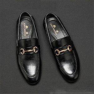 Klassieke avond formeel feest Italiaanse jurk loafers elegante mannen schoenen lederen sepatu slip op pria buty