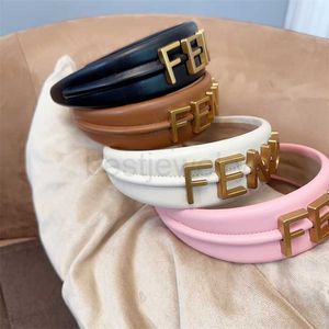 Klassieke F-Letter Brand Designer-hoofdbanden voor vrouwen bruin breed rand dikke 4sasons haarbanden Hoofdwrap doek stoffen hoofddeksel lederen hoofdband 1