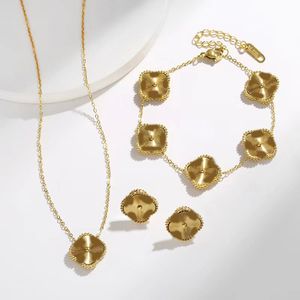 Klassieke mode bedelarmbanden 4four blad bloem ketting oorbellen ontwerper sieraden gouden armband voor dames heren kettingen ketting elegante sieraden cadeau