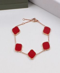 Bracelets de charme de mode classique 4Trèfle à quatre feuilles Bijoux de créateur Bracelet en or 18 carats pour femmes hommes Colliers Chaîne e9788125
