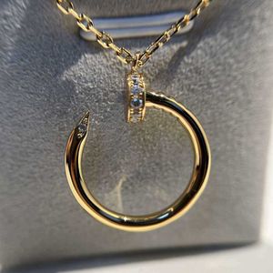 Klassieke mode diamanten nagelketting met kopstaart Modieus gepersonaliseerd voor koppels Licht en niche-ontwerpgevoel G7QR