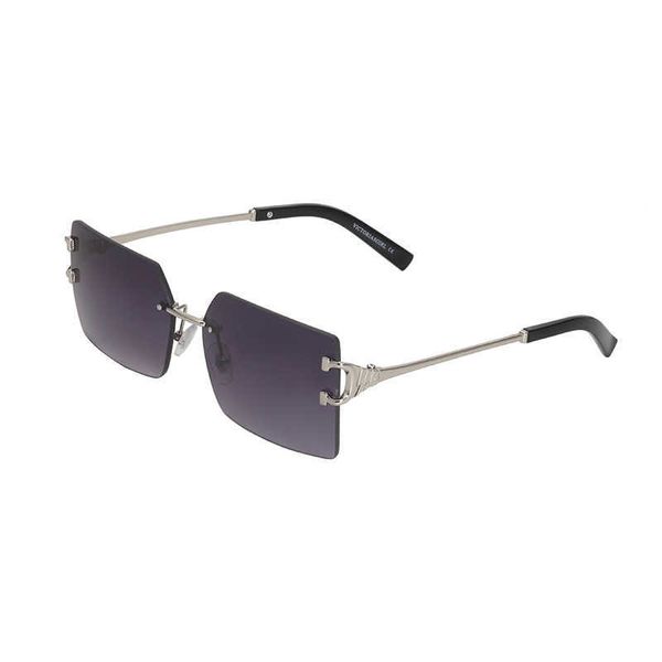 Moda clásica Hombres Gafas de sol Sin marco Cuadrado Amor En forma de corazón Marco óptico de metal Elástico Espejo Piernas Señoras Unisex Retro Miopía mujeres