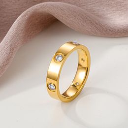 Mode classique New Hot Full CZ Love Ring Designer Bague à vis pour femmes homme Accessoires de luxe en acier titane ne se décolore jamais amoureux bijoux cadeau choisir taille5-11
