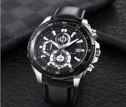 Classic Fashion Quality Men Mens Watchs Designer Designer en acier inoxydable Quartz Wristwatch EFR539 Mouvement 120 Pendule Fonction1216767