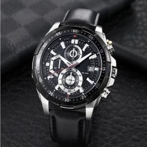 Klassieke mode Kwaliteit Mannen mode horloges Designer Rvs Quartz Horloge EFR539 beweging 1 20 Pendulum275s