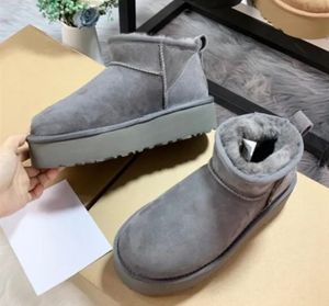 Classic Fashion Snow Boots Designer Dames dikke zool lederen laarzen denim Winter warme en comfortabele waterdichte laarzen