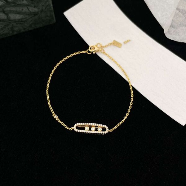 Pulsera clásica de tres diamantes para mujer, diseño de puerta este de Corea del Sur, joyería de adaptación geométrica, diseño ligero