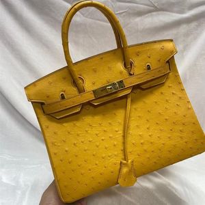 Klassieke mode -vrouw boodschappentas ontwerper echt struisvogel leer make om dame tote te bestellen voor dagelijkse handbag269p