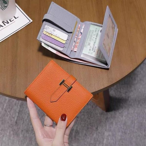 Portefeuille court pour femmes de la mode classique grande capacité fente multi-cartes po bit portefeuilles marque designer femme pochette bags261L
