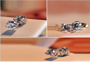 Boucle d'oreille couronne féminine classique 6mm diamant S925 en argent sterling fiançailles de mariage pour femmes hommes boucles d'oreilles bande mariée bijoux cadeau6042358