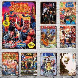 Classic Fight Video Game Metal Tin Sign Retro Boxing Game Poster Wall Decor for House Home Room Vintage Painting Plaque Gaming Sticker Art Gift for Kids w01