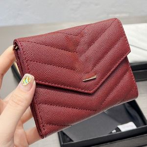 Porte-cartes à rabat classique Porte-monnaie de luxe pour femmes Porte-monnaie en cuir caviar Porte-cartes pour hommes Noir Rouge Portefeuille Porte-cartes Porte-clés Porte-monnaie Cadeau de haute qualité