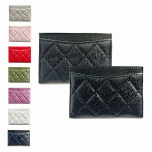 Porte-cartes à rabat classique portefeuille portefeuille de monnaie de luxe féminin caviar cuir caviar avec boîte cartouche masculine noire de carte de portefeuille rose clés de carte de carte de clés
