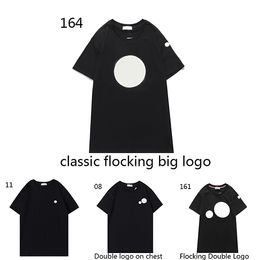 Camiseta clásica con etiqueta de flocado para hombre, camiseta con etiqueta bordada, camisetas de marca de lujo de Francia, talla S--XXL